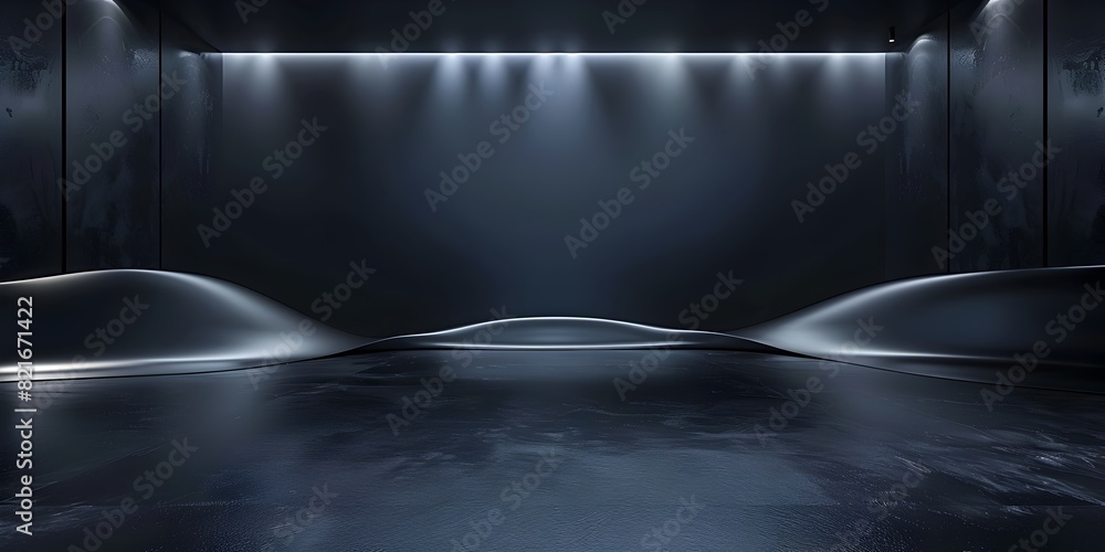 Obraz premium Dramatic Matte Black Surface with Soft Lighting for Luxury Product Presentation
