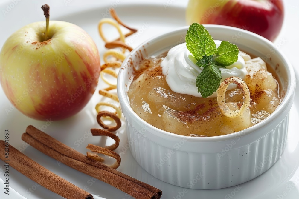 Artfully Presented Homemade Applesauce with Cinnamon Artfully Presented Homemade Applesauce with Cinnamon