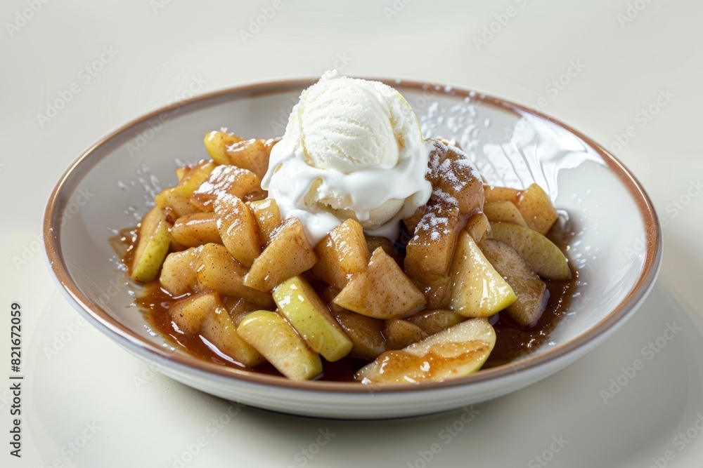 Wholesome Apple Compote with Vanilla Ice Cream Wholesome Apple Compote with Vanilla Ice Cream