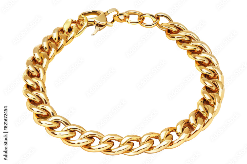 Obraz premium Gold bracelet isolated on transparent background