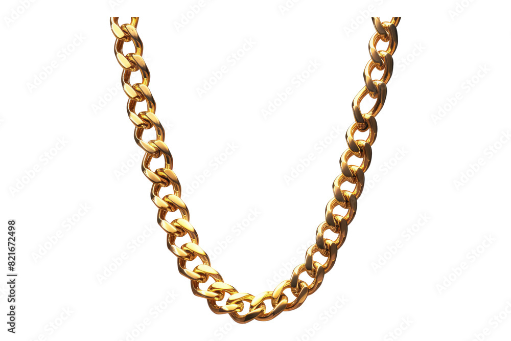 Gold chain necklace isolated on transparent background Gold chain necklace isolated on transparent background