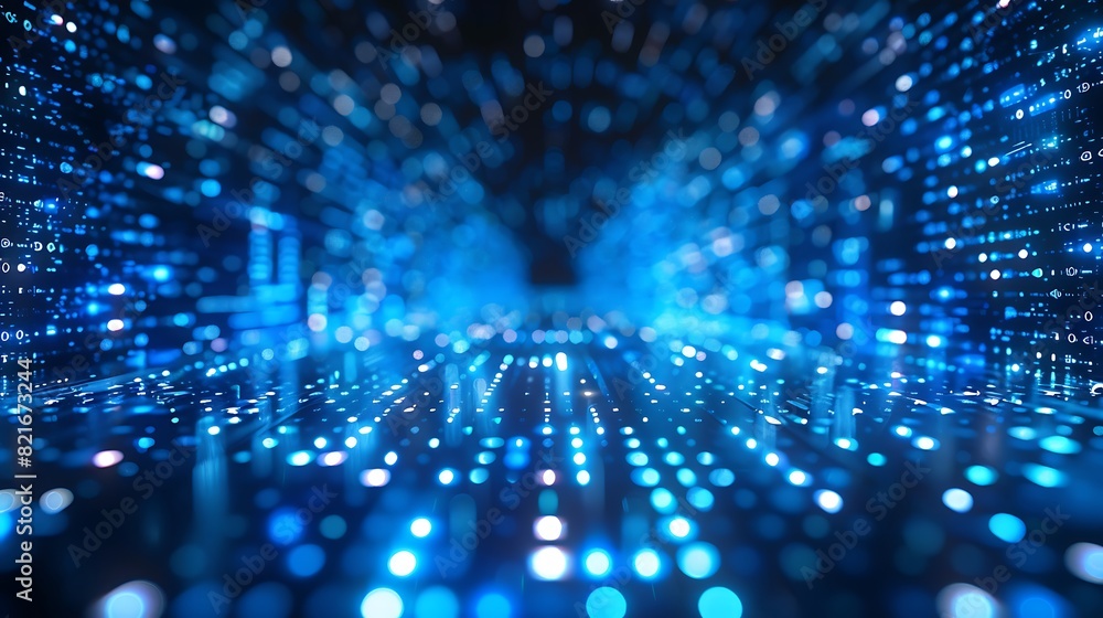 Abstract background with glowing light blue dots digital technology and blockchain Abstract background with glowing light blue dots digital technology and blockchain