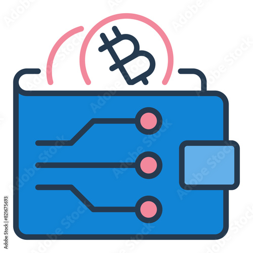 Bitcoin Wallet vector Decentralized Cryptocurrency colored icon or design element photo