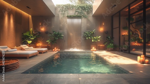 Luxurious Spa Room With Pool and Spa Beds