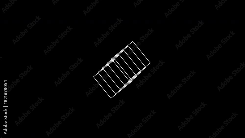 Rotating square HUD element over black background Rotating square HUD element over black background