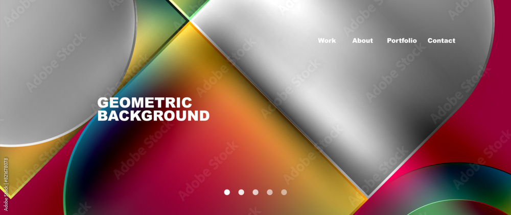 Fototapeta premium Geometric abstract glassmorphism with circles and squares. Vector Illustration For Wallpaper, Banner, Background, Card, Book Illustration, landing page