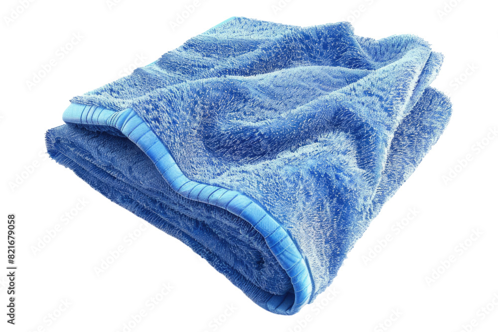 Blue Microfiber towel isolated on transparent background Blue Microfiber towel isolated on transparent background