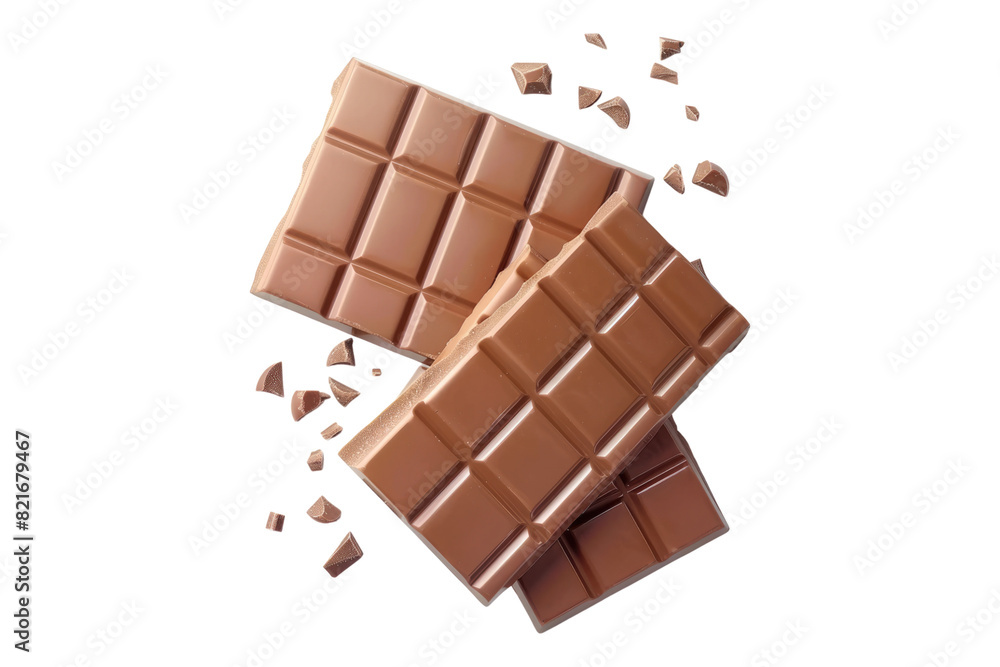Milk chocolate isolated on transparent background Milk chocolate isolated on transparent background