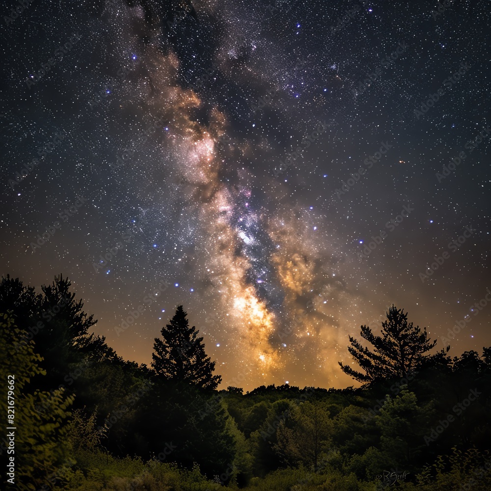 Fototapeta premium Amazing view of the night sky, stars and the Milky Way