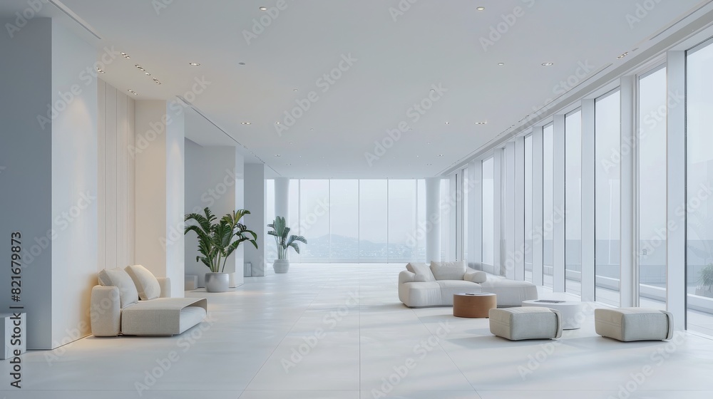 Living Room With Furniture and Large Windows Living Room With Furniture and Large Windows