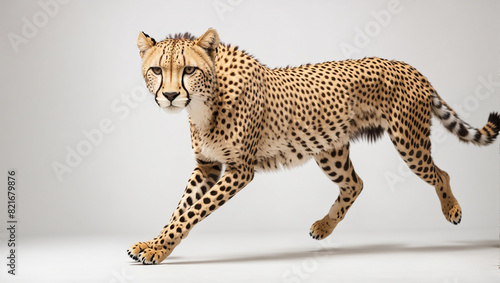 cheetah is running on white background