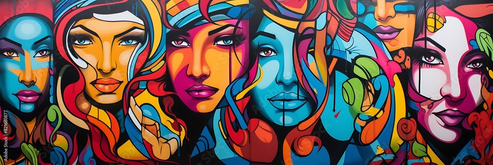 Bold and colorful graffiti art for a social justice campaign