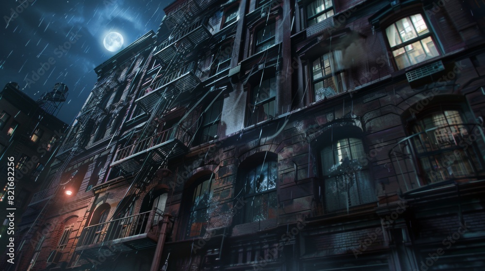 Obraz premium Building, night,realistic