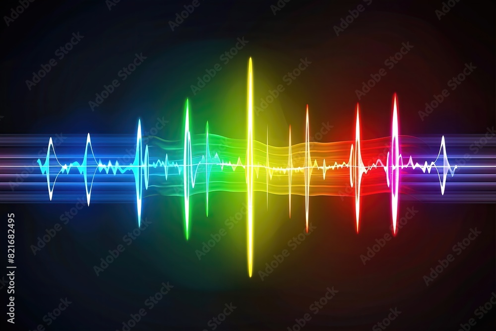 A colorful wave of sound with a rainbow of colors