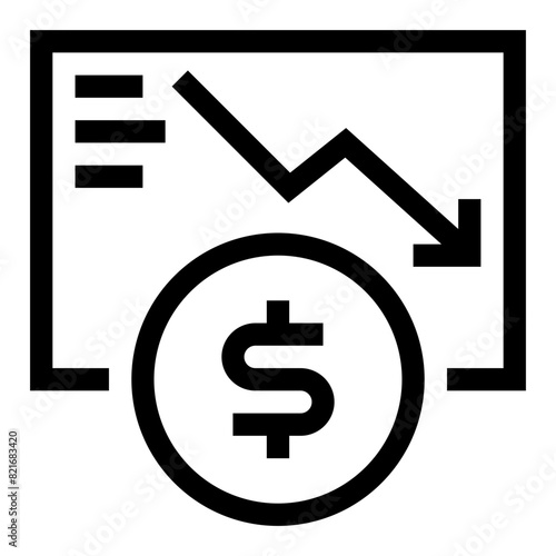 Financial Bankrupt line icon UI