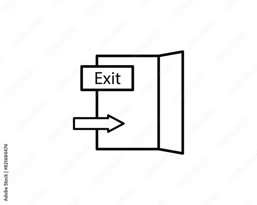 Exit icon vector symbol design illustration Exit icon vector symbol design illustration