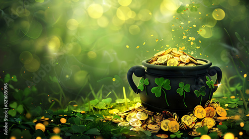 pot of gold with leaves