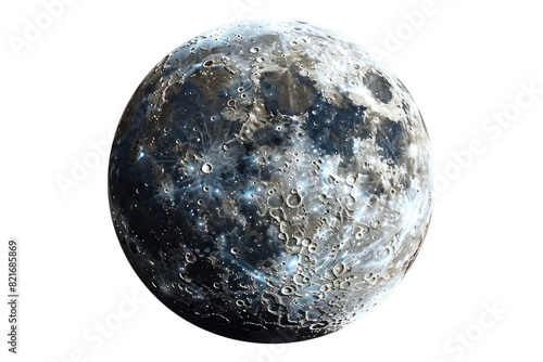 Round moon Isolated on transparent background