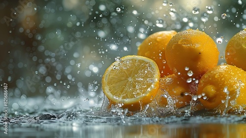 Lemons Splash Water