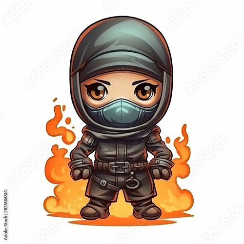 Art illustration Character Cute ninja isolated background