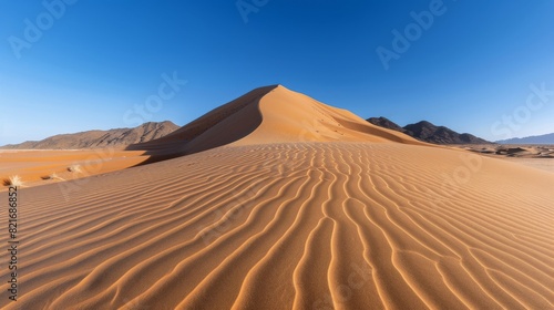 Sand Dune Rising in Desert