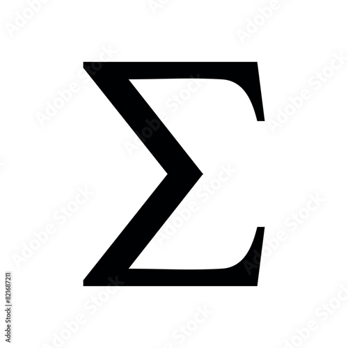 Sigma mathematics sign, sigma greek letter icon vector, sigma summation symbol vector illustration isolated on white background. photo