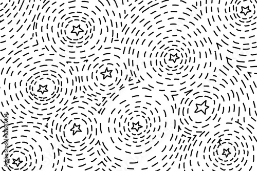 Stars with sprinkles vector seamless pattern background. Donut pattern for celebration design. Cartoon flat vector illustration. 