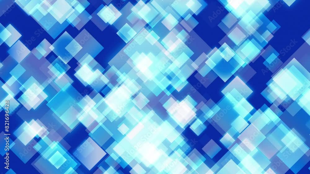 透明感のある正方形のアブストラクト ループ ゆっくり ブルー 透明感のある正方形のアブストラクト ループ ゆっくり ブルー