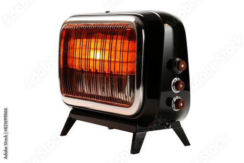 Oil-Filled Radiator Heater with Adjustable Heat Settings Isolated on Transparent Background