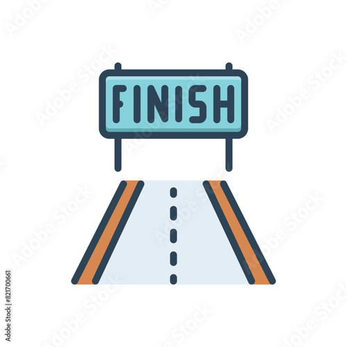 Color illustration icon for finish