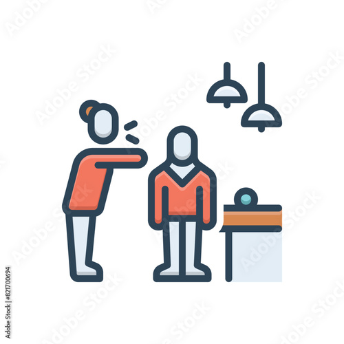 Color illustration icon for offensive