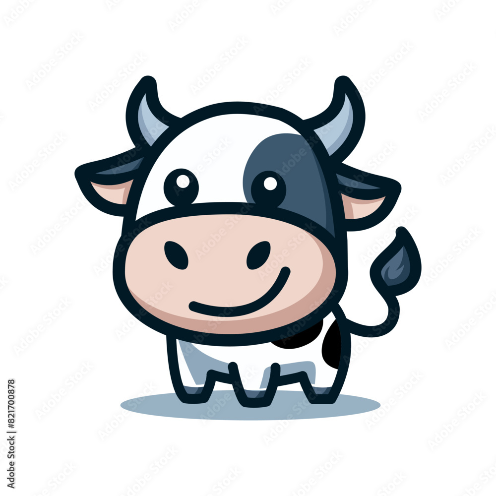 cute happy cow cartoon character vector illustration template design. smiling cattle animal for farm. cute happy cow cartoon character vector illustration template design. smiling cattle animal for farm.