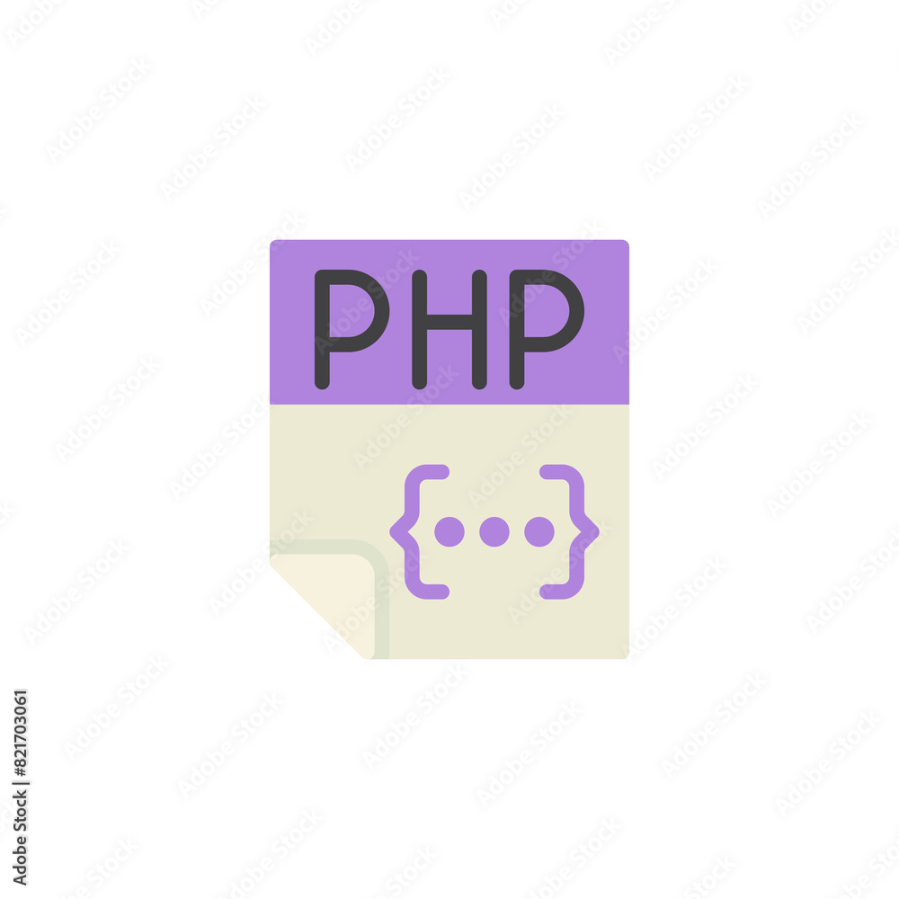 PHP file flat icon PHP file flat icon