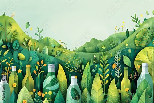 An illustration of greenwashing, depicting a companys deceptive marketing strategy that overstates its environmental efforts or sustainability to mislead consumers into believing it is eco-friendly photo