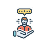 Color illustration icon for customer satisfaction