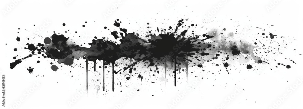 Obraz premium Black ink splatter on a white background