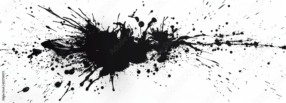 Black ink splatter on a white background Black ink splatter on a white background