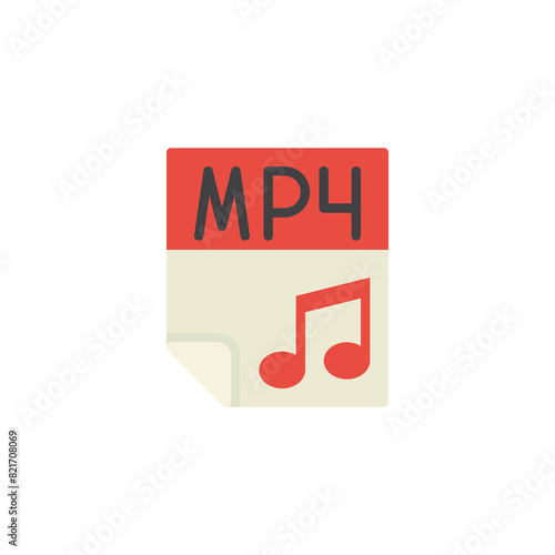 MP4 file format flat icon