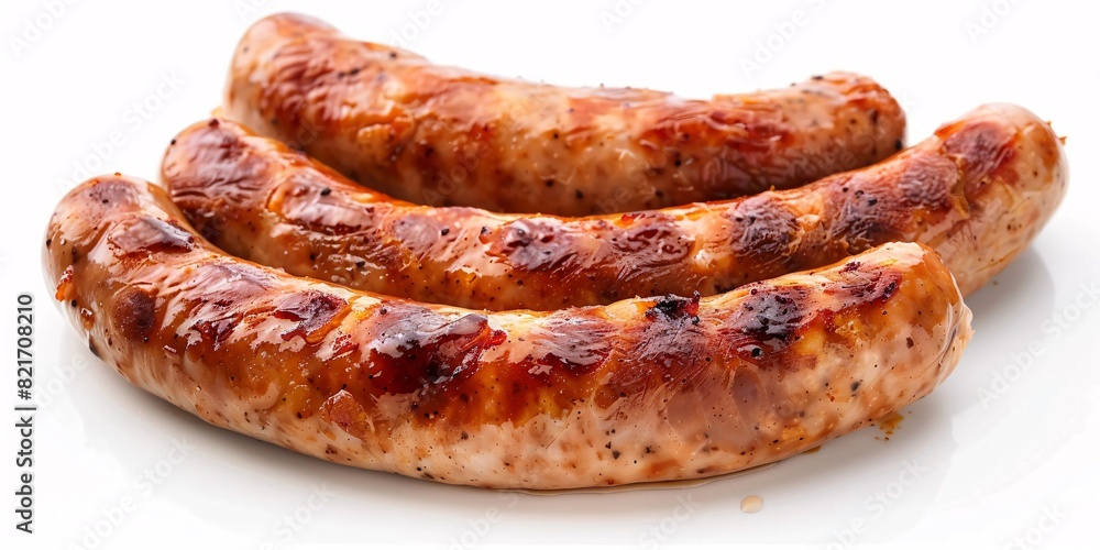 Boiled pork links on a plain backdrop. Clear and detailed photo. Boiled pork links on a plain backdrop. Clear and detailed photo.