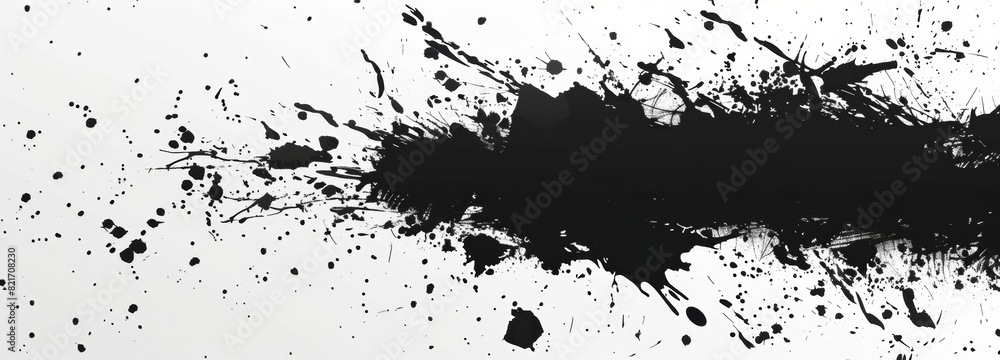Black ink splatter on a white background Black ink splatter on a white background