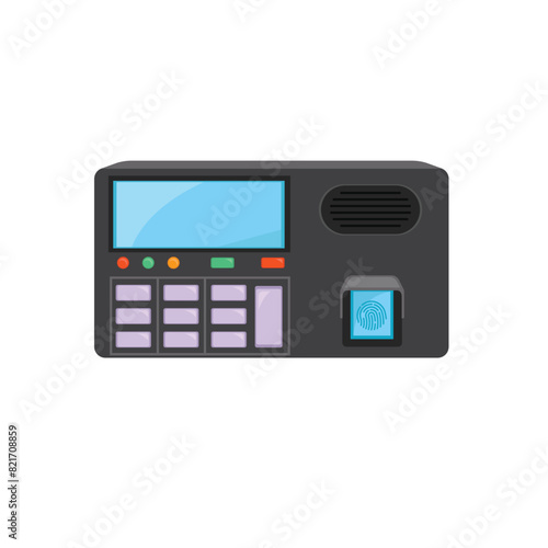 fingerprint attendance machine cartoon vector element design template