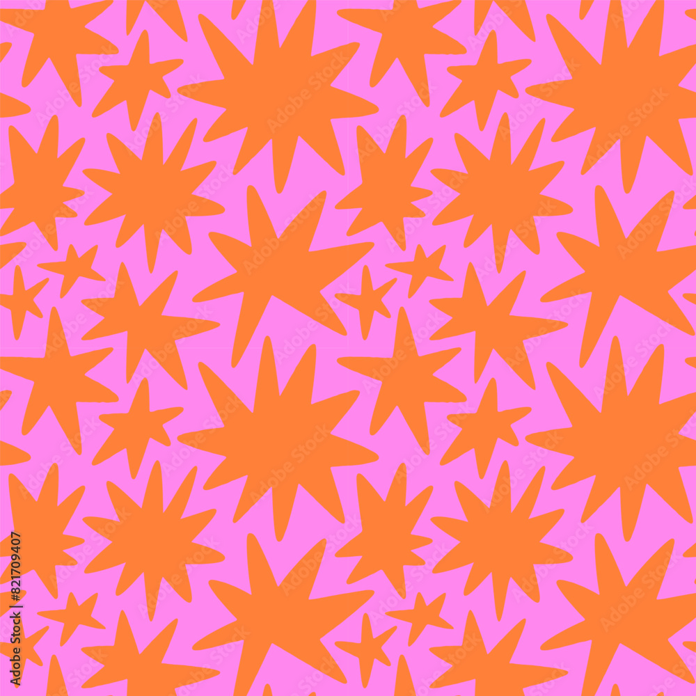 custom made wallpaper toronto digitalAbstract colorful geometric shape seamless pattern with colorful star doodles. Flat cartoon background, simple random shapes in bright party colors. 