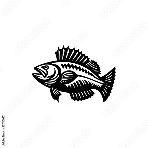 Vintage Haddock Silhouette - Nostalgic Beauty of Marine Art - haddock illustration
