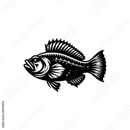 Noir Haddock Silhouette - Dark Drama in Ocean Imagery - minimallest haddock vector
