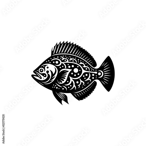 Whimsical Halibut Silhouette - Playful Delight of Marine Life - minimallest halibut vector
