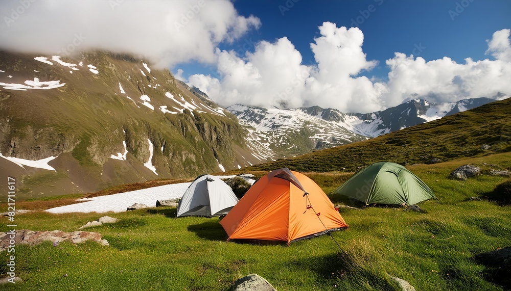 Generated image of camping by the river