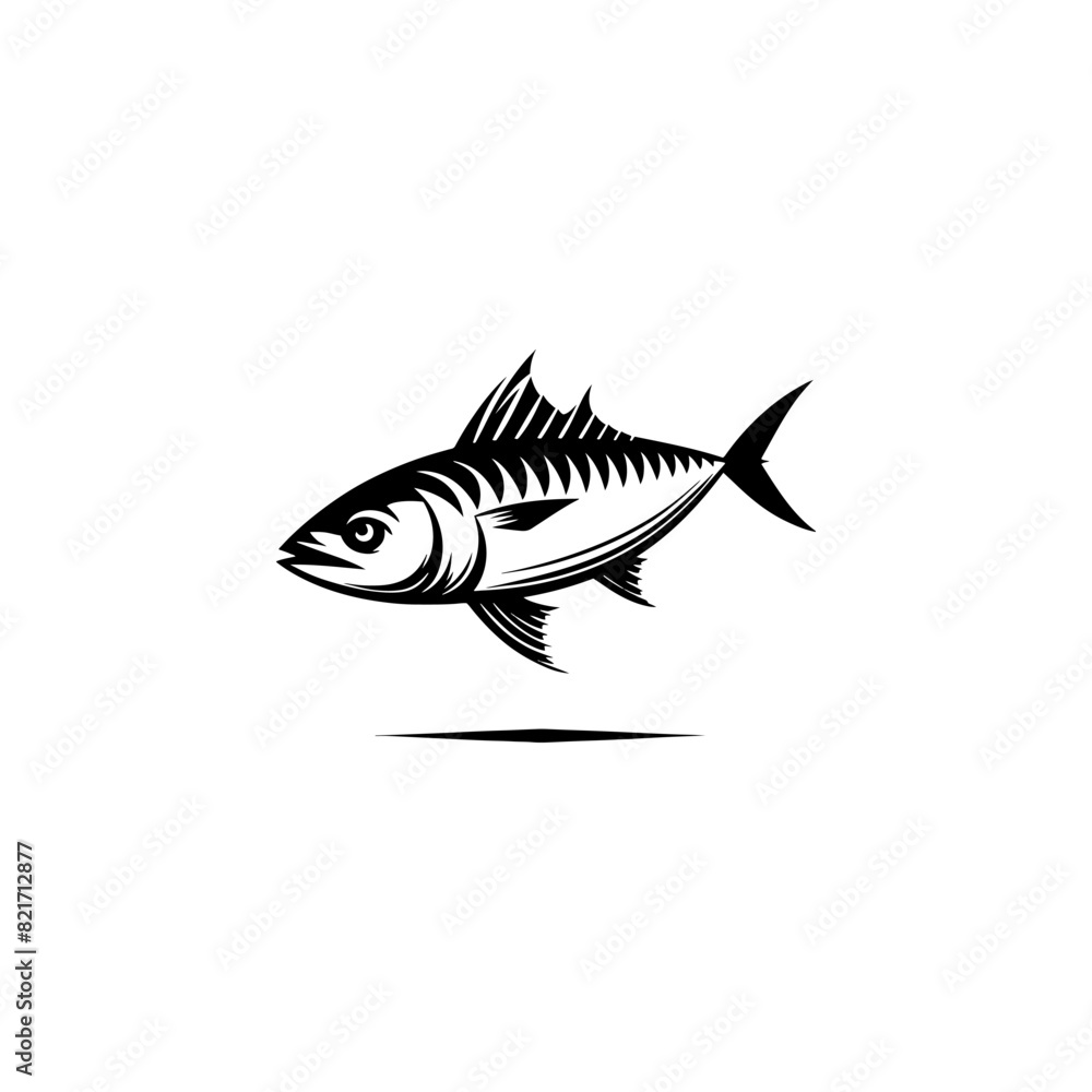 Fototapeta premium Otherworldly Mackerel Silhouette - Ethereal Grace in Ocean Imagery - mackerel illustration 