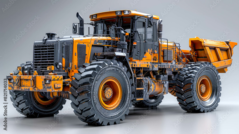 Modern heavy construction machinery on a white background Modern heavy construction machinery on a white background
