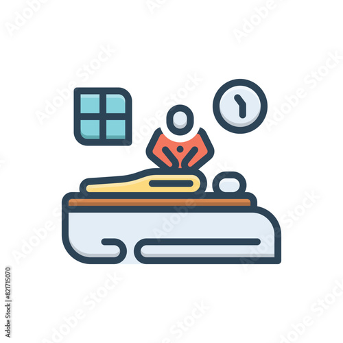 Color illustration icon for heart massage