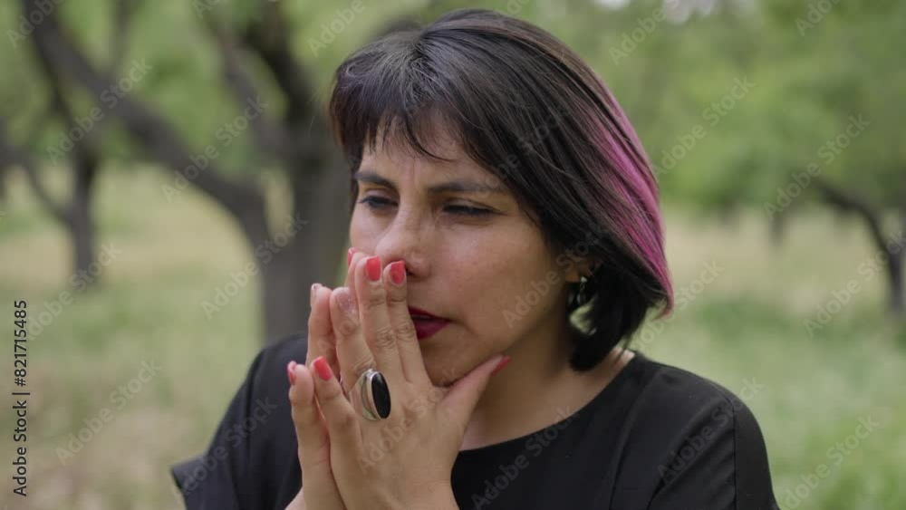 young beautiful women suffering allergy in a park and about to sneeze.MOV young beautiful women suffering allergy in a park and about to sneeze.MOV